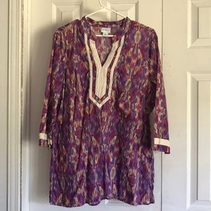 Multi colored tunic top size XL
